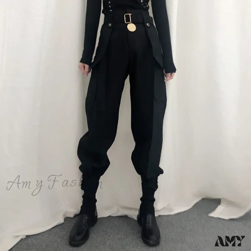 Tactical combat pants for military training use -Waist Halloween Pants High Vintage Cargo Harajuku