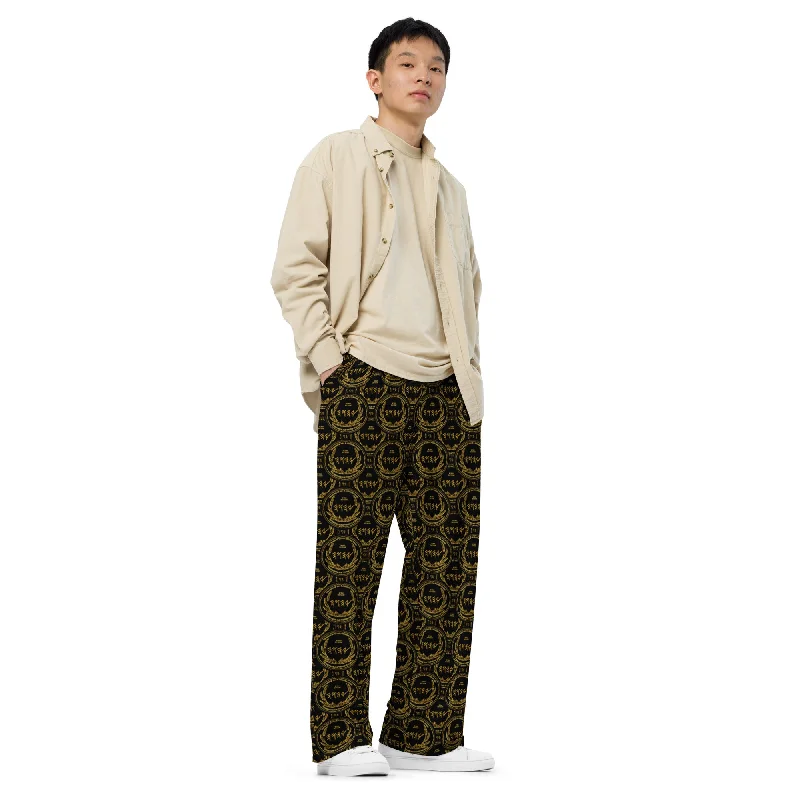 Breathable chino pants for warm climate comfort -Most High God - Yahuah: The Strong Tower Designer Unisex Wide Leg Sweatpants (Style 02)