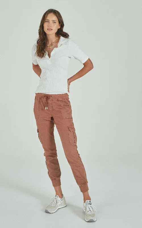 Warm flannel pants for chilly morning lounging -Cargo Copper Tan Pants