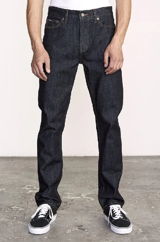 Waterproof rain pants for stormy weather protection -RVCA Daggers Slim Fit Denim Pants