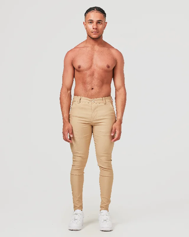 Soft pajama pants for ultimate bedtime comfort -Beige Stretch Chino Pants