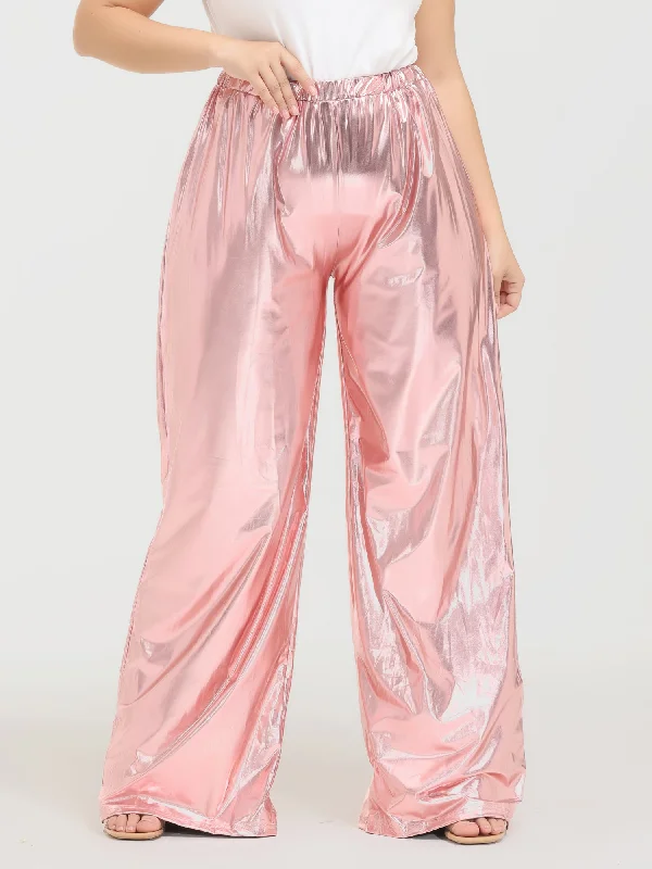 Quick-dry pants for active sports enthusiasts -Midsize Vintage Golden Pleated Wide Leg Pants