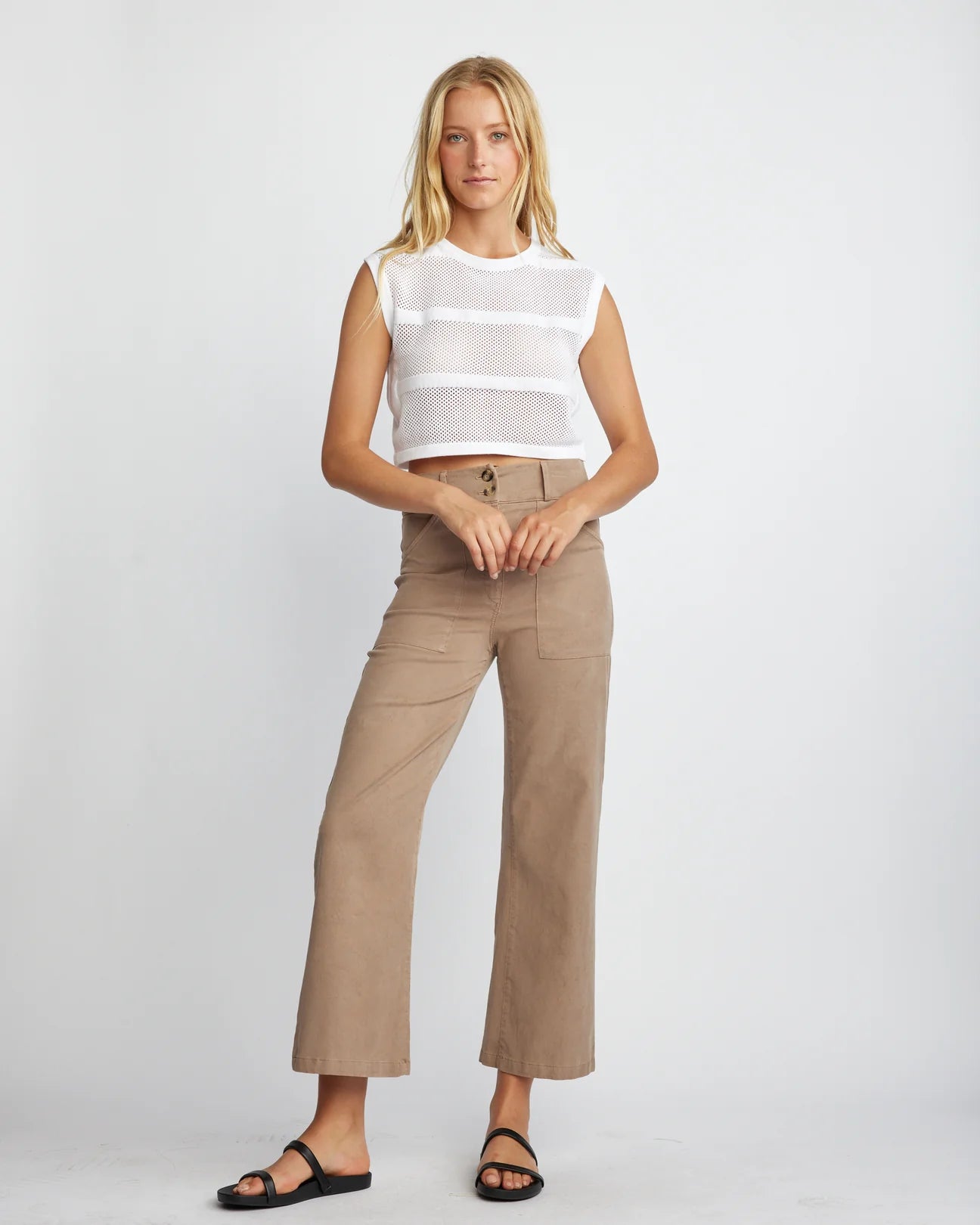 Stretch corduroy pants for cozy fall fashion -Aria, Hi-Waist Pants