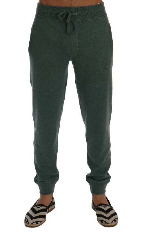 Retro bell-bottom pants for 70s-inspired fashion -Dolce & Gabbana Elegant  Cashmere Sport Men's Pants