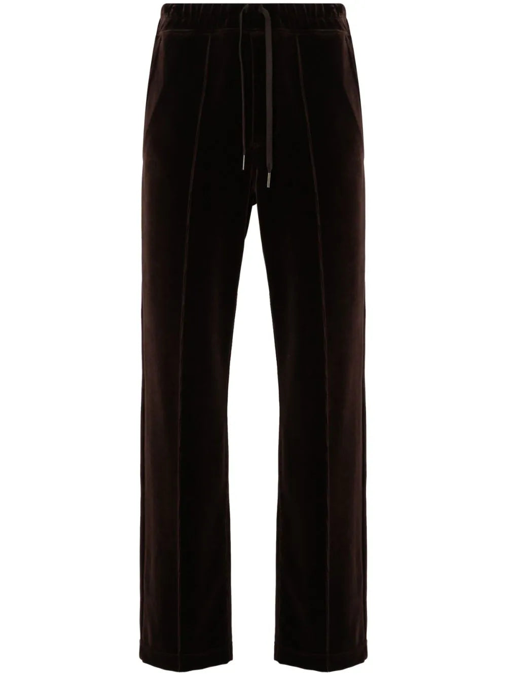 Tapered ankle pants for sleek modern silhouettes -Straight-Leg Velour Track Pants