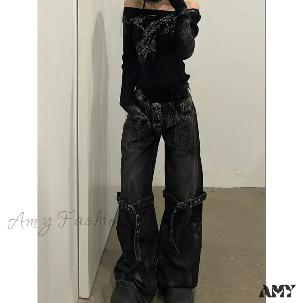 Flowy wide pants for artistic bohemian vibes -Waist Hip Hop High Halloween Pants