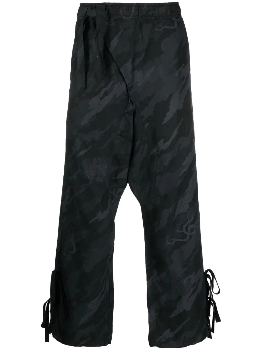 High-waisted skinny pants for trendy women’s fashion -Shinobi Camouflage-Pattern Track Pants