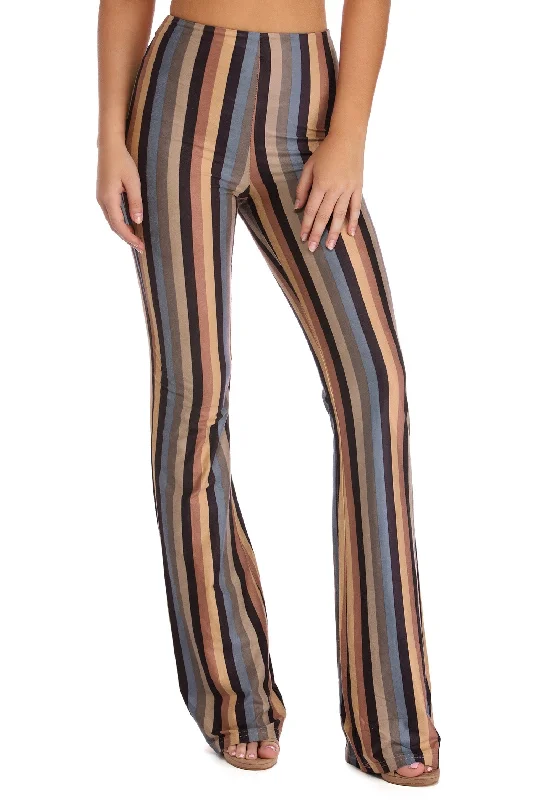 Stylish wide-leg pants for bold evening looks -Earn Your Stripes Pants