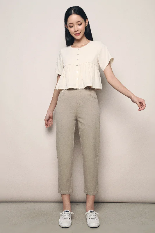 Flowy linen pants for relaxed tropical vacations -Bolder Casual Pants Khaki