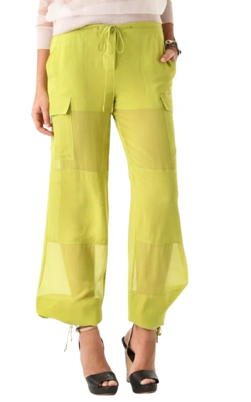 Tailored khaki pants for smart casual attire -Yellow Even Silk Pants