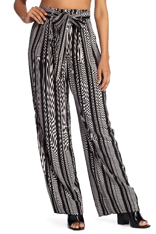 Lightweight culottes pants for summer fashion flair -Just Your Stripe Wide Leg Pants