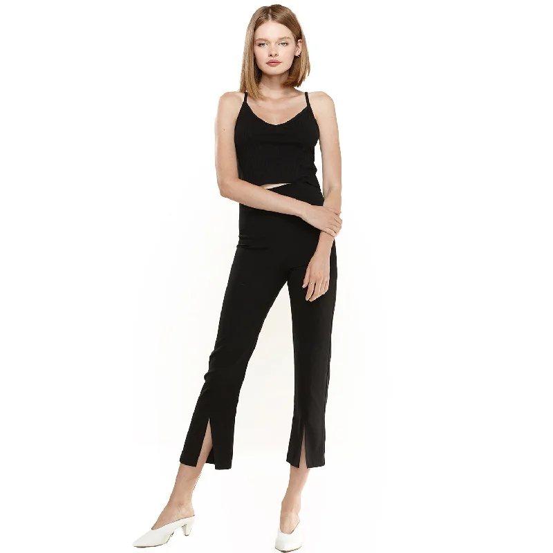 Tailored slim pants for polished business looks -Women's High-Waisted Cropped Pants In Black