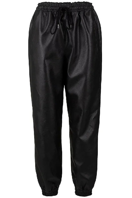 Lightweight travel pants with wrinkle-free fabric -Black Kira Alter Mat Pants