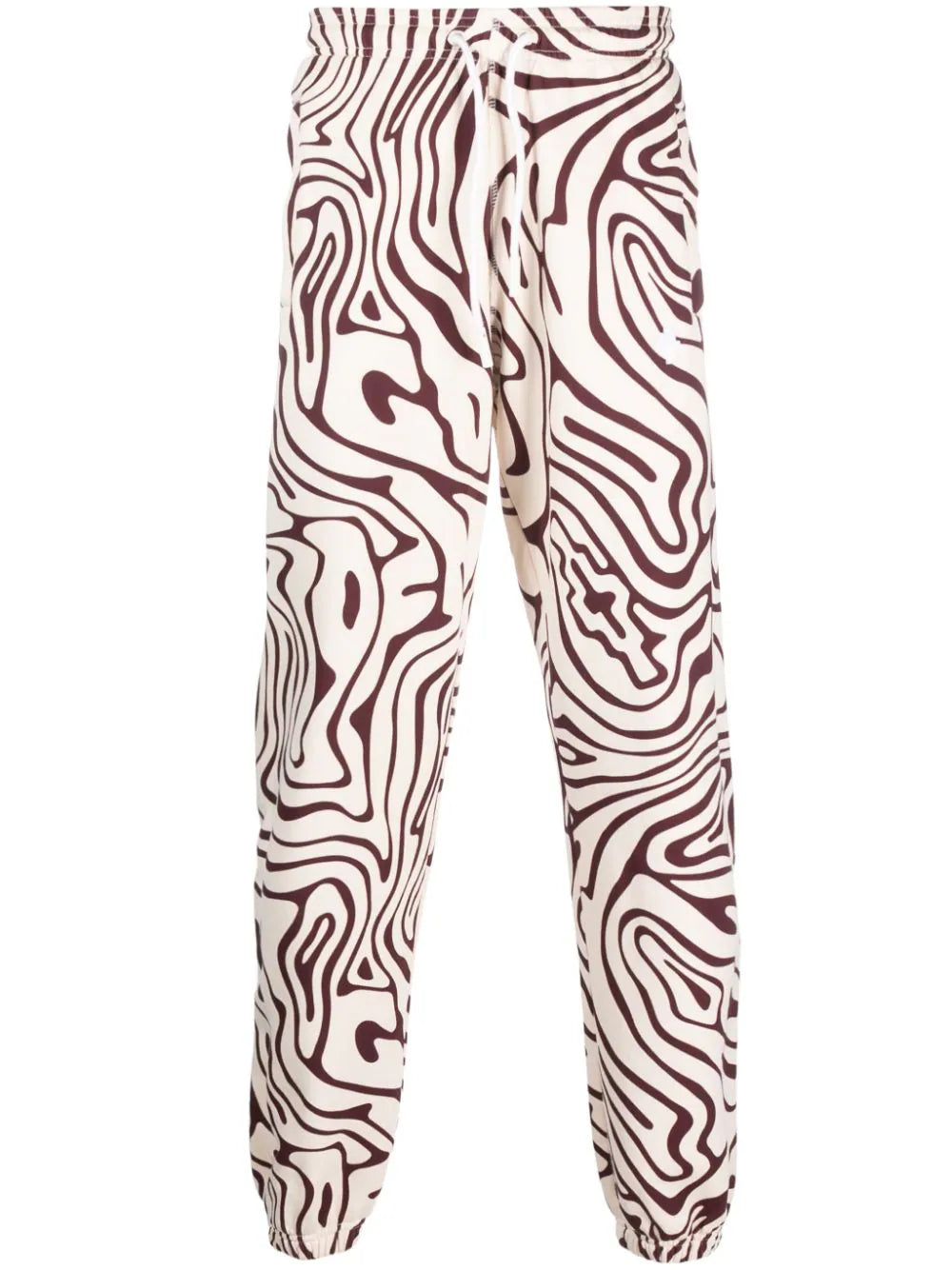 Affordable denim pants for everyday rugged use -Swirl-Print Cotton Track Pants