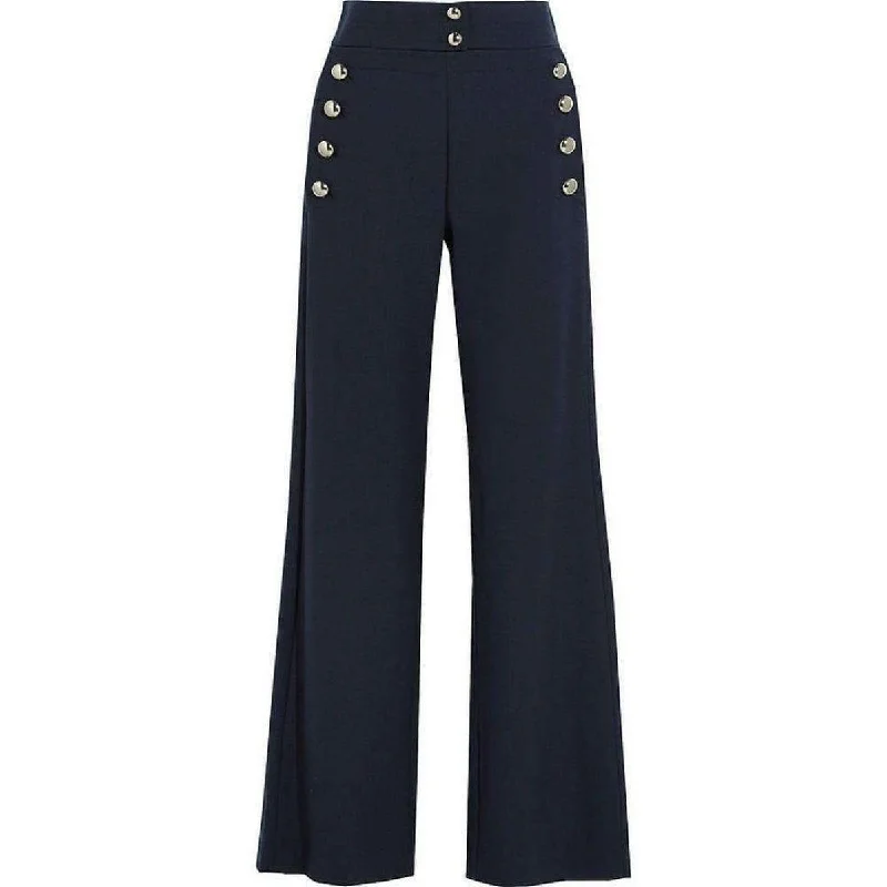 Relaxed fit pants for laid-back comfort wear -Stretch Wool Flared Pants