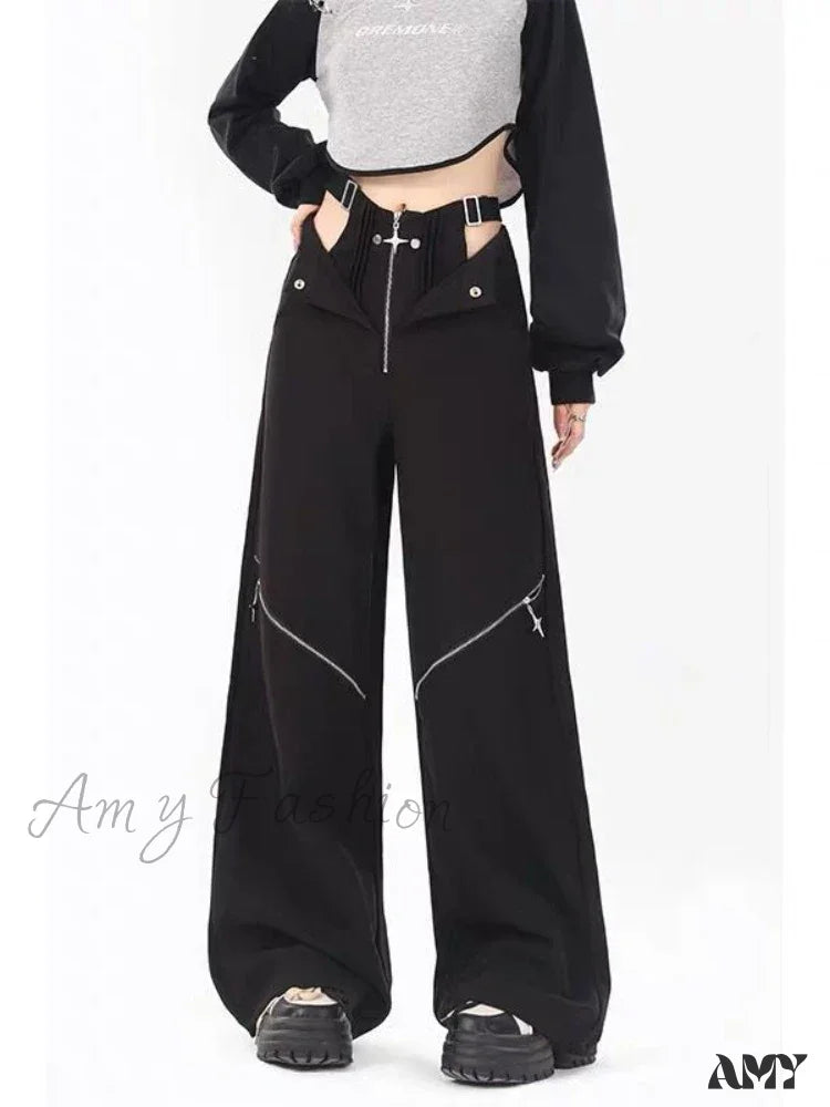 Retro bell-bottom pants for 70s-inspired fashion -Retro Pants Black Halloween Casual Cargo