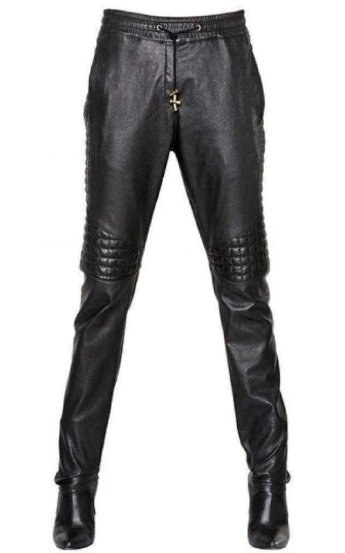 Retro bell-bottom pants for 70s-inspired fashion -Leather Trouser Pants