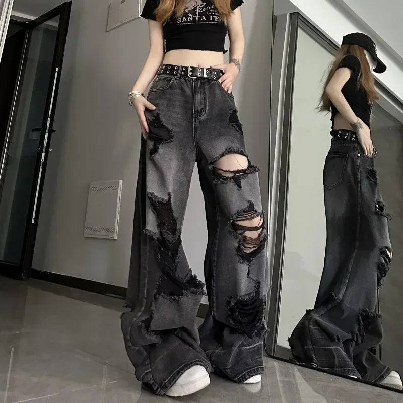 Lightweight jogger pants for summer evening strolls -Ripped Y2K Pants for Halloween Vibes