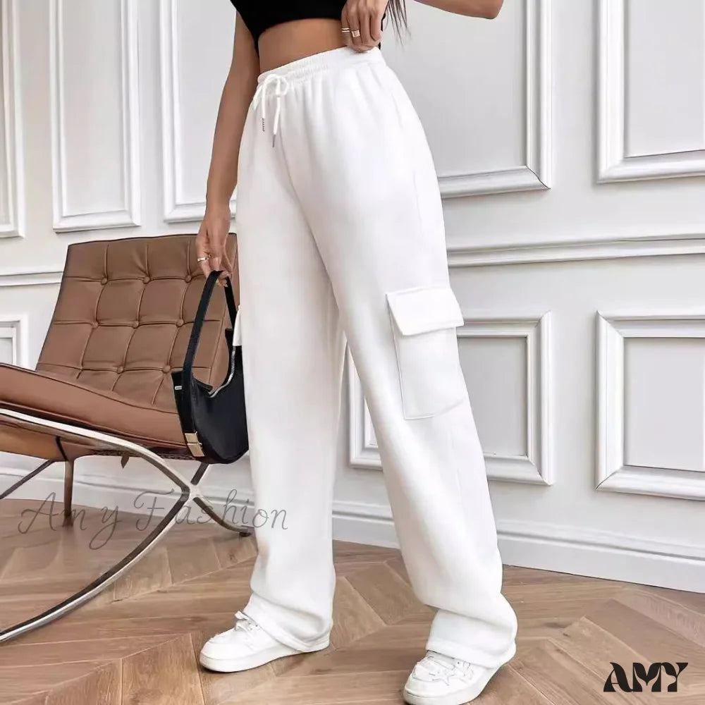 Breathable linen pants for hot summer days -Autumn Winter Fashionable Side Pocket Versatile Sports Pants