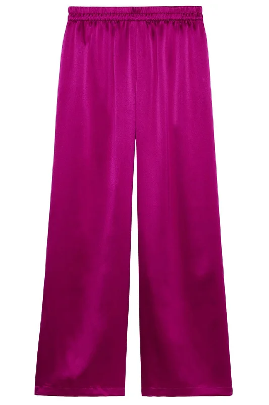 Elegant wide-leg pants for upscale dinner dates -Denver Silk Pants