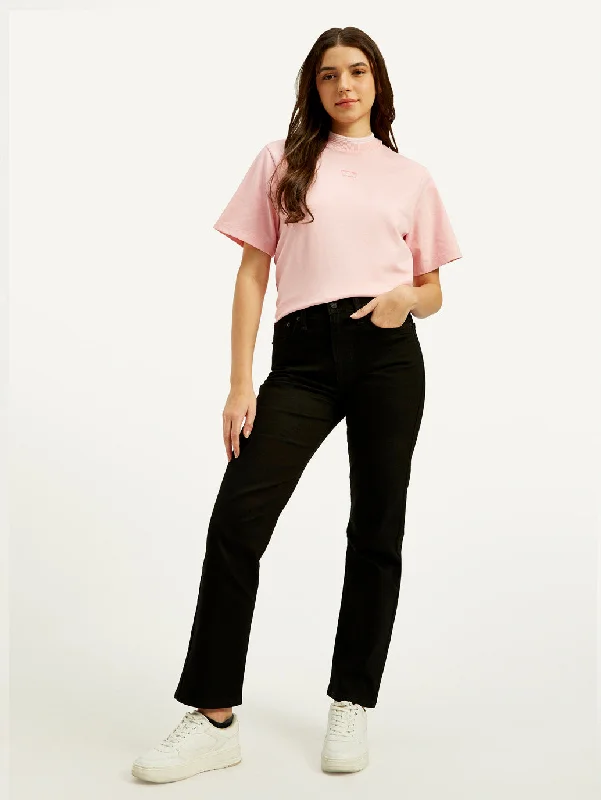 Affordable Jeans for Budget -Women's High Rise Straight Fit Black Jeans