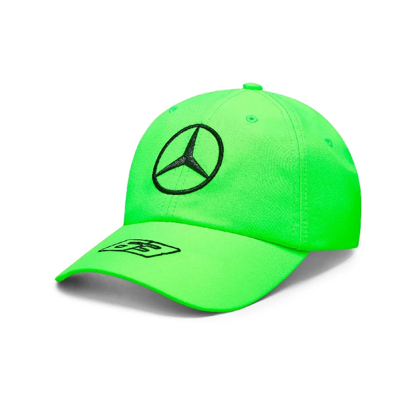 Soft cap for sensitive scalp comfort -Mercedes AMG Petronas F1 2023 George Russell Special Edition British GP Dad Baseball Hat - Green