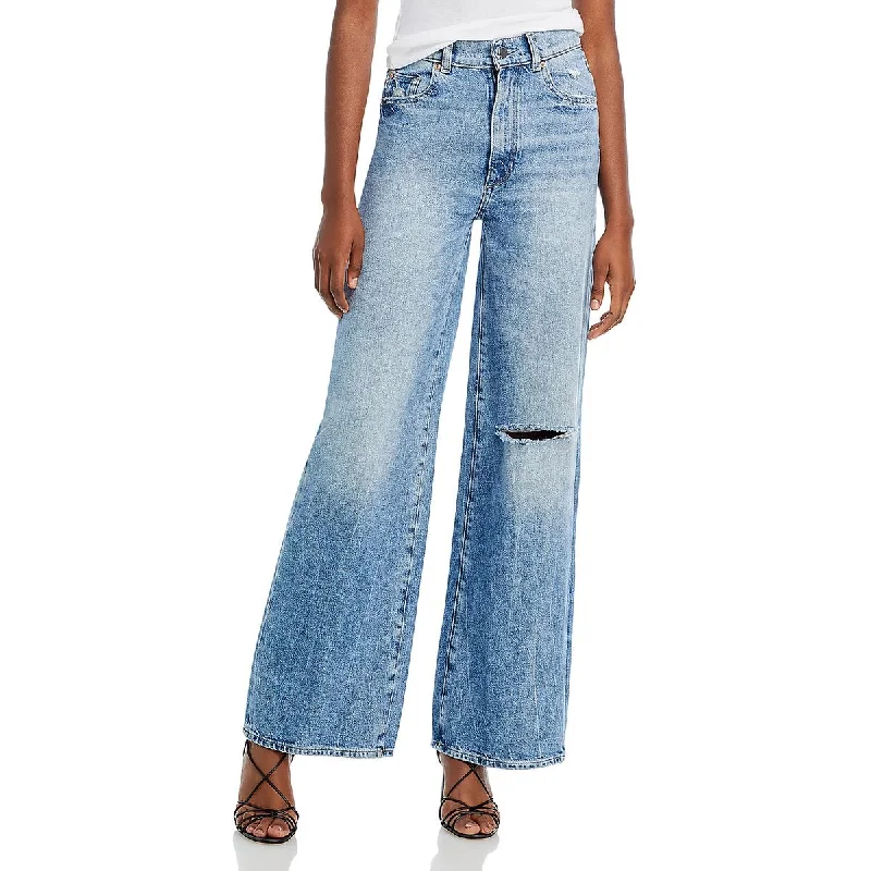 Work Jeans for Tough Jobs -DL1961 Womens Hepburn High Rise Denim Wide Leg Jeans