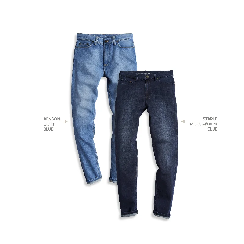 Colored Jeans for Variety -Straight Benson Light Blue and Staple Medium/Dark Blue 2-Pack Jeans