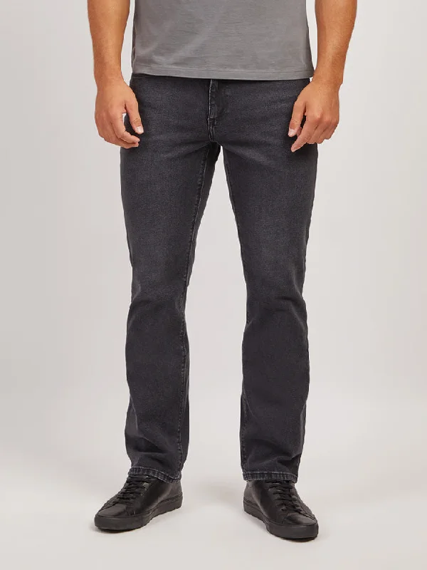 Leather Trim Jeans for Luxury -Straight Allen Jeans