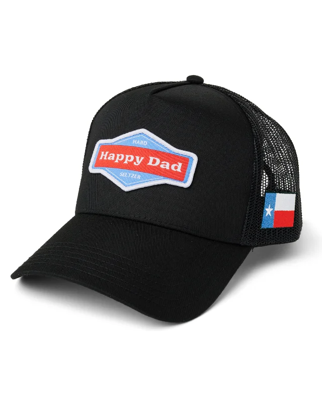 Casual denim cap for laid-back vibes -Texas Happy Dad Trucker Hat (Black)