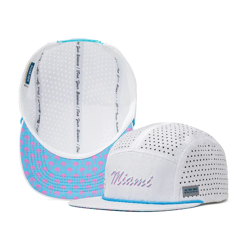 Lightweight cap with quick-dry fabric finish -Cruiser Splash Miami White Teal