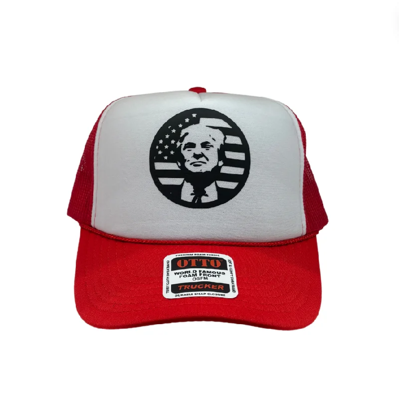 Premium leather cap for upscale casual looks -"Trump Face" Trucker Hat