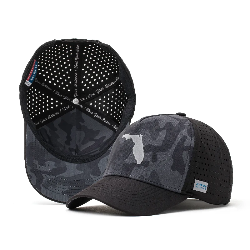 Retro cap with faded wash finish -Coaster Splash Dark Camo Florida