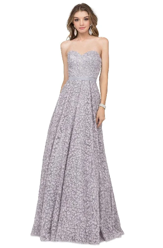 Plus size dresses featuring ombre effects look artsy -Cecilia Couture - 1480 Embroidered Strapless Sweetheart A-line Gown