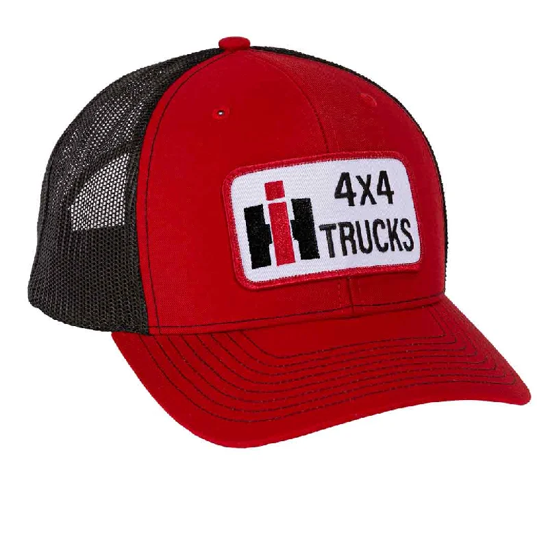 Cotton mesh cap for airy outdoor comfort -IH 4x4 Trucks Red & Black Cap