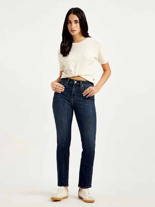 High-end Jeans for Exclusivity -Women's High Rise 724 Slim Straight Fit Indigo Jeans