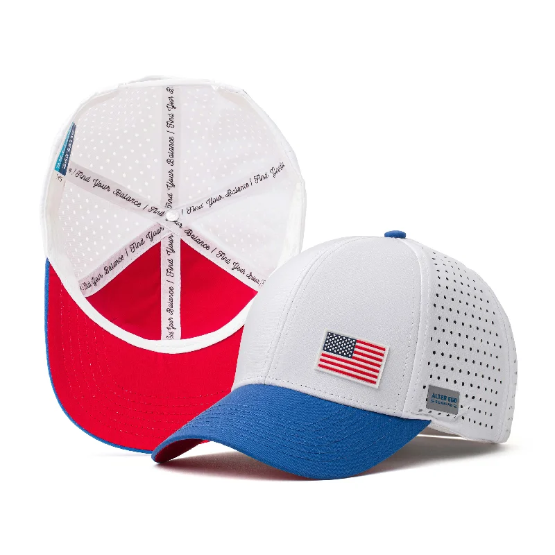 Retro cap with faded wash finish -Trotter Splash RWB Flag