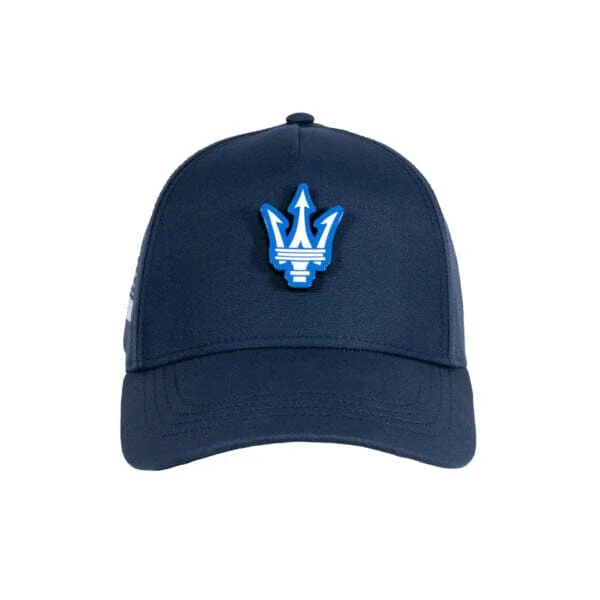 Trucker cap with funny slogan prints -Maserati Trident Patch Baseball Hat - Blue