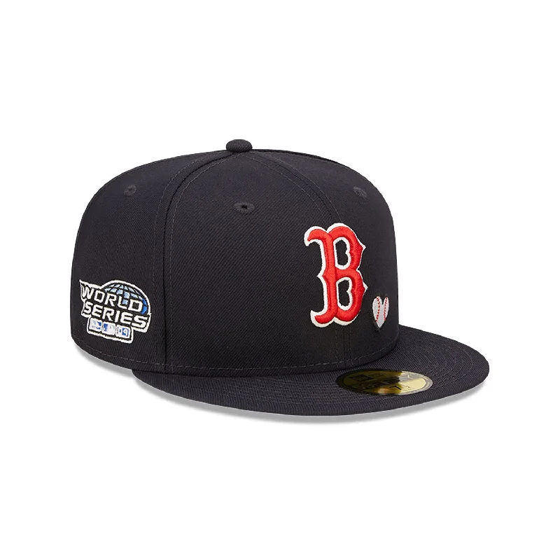 Minimalist mesh cap for airy lightweight feel -[60243663] Boston Red Sox 09 WS "Team Heart" Navy 59FIFTY Men's Fitted Hat