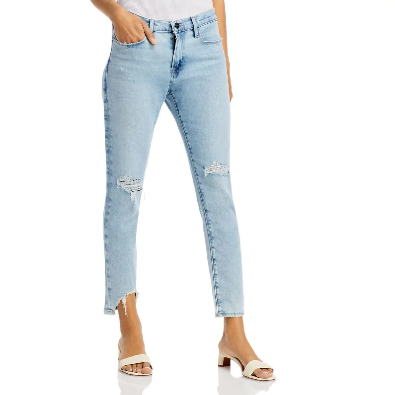 Dark Wash Jeans for Elegance -FRAME Womens Le Garcon Low Rise Cropped Boyfriend Jeans