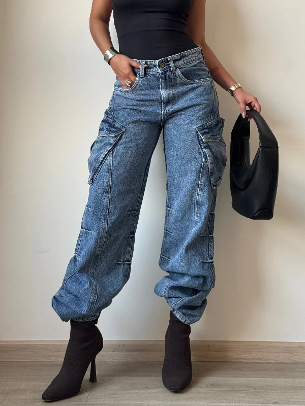 School Jeans for Uniform -All Out Flare Cargo Unisex Jeans