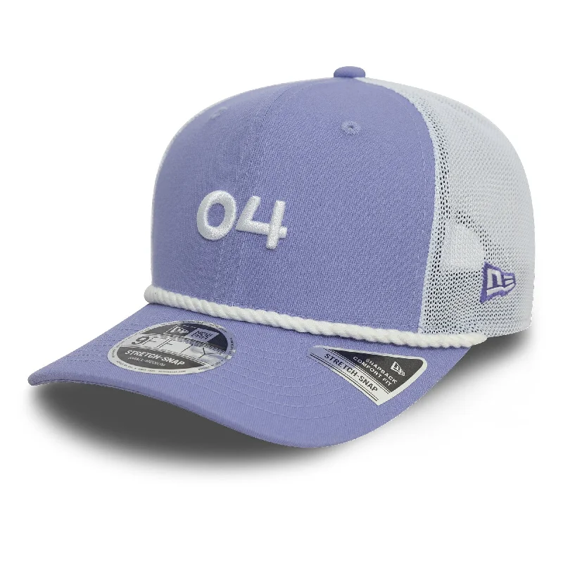 Neon graphic cap for eye-catching night runs -McLaren Racing F1 New Era 950 Lando Norris Rope Hat - Purple/Beige