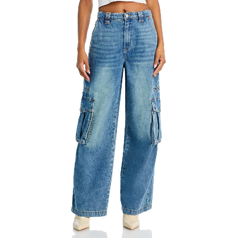 Camping Jeans for Wilderness -[BLANKNYC] Womens The Franklin High Rise Denim Cargo Jeans