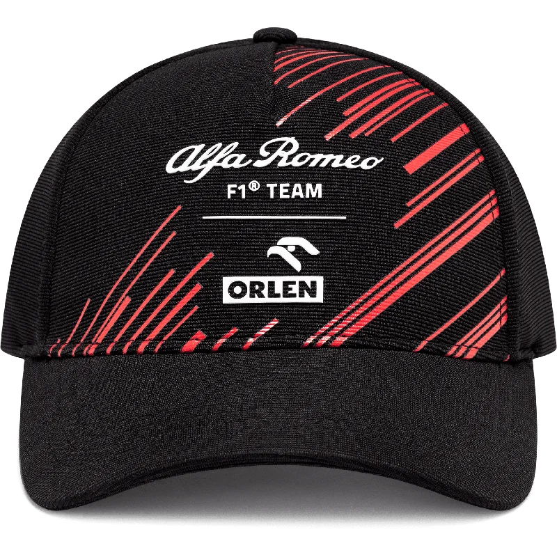 Minimal dad cap for understated charm -Alfa Romeo Racing F1 Black Team Hat - Baseball/Flatbrim