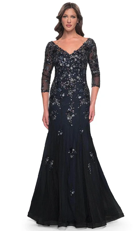 Plus size dresses with sleek fits elongate frames -La Femme 30860 - Lace Applique Mermaid Prom Gown