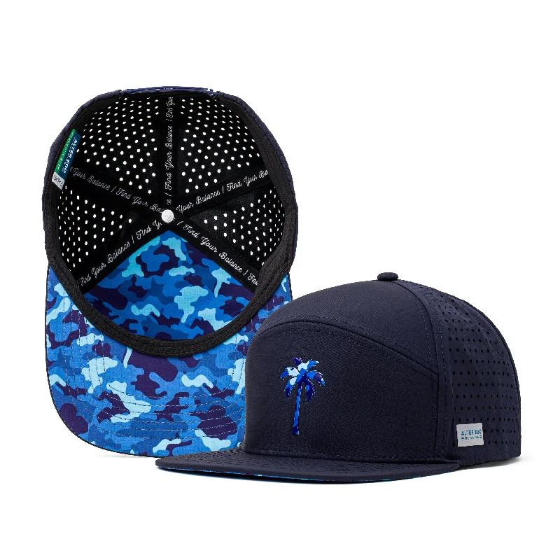 Breathable mesh cap for hot weather comfort -Drifter Splash Navy Camo Palm