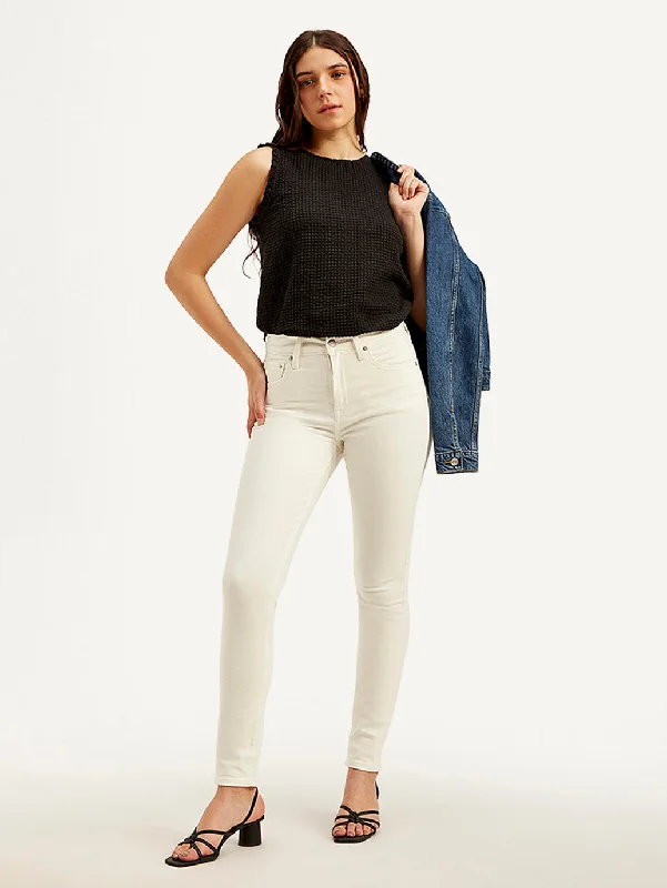 Father's Day Jeans for Present -Women's High Rise 721 Skinny Off-White Jeans