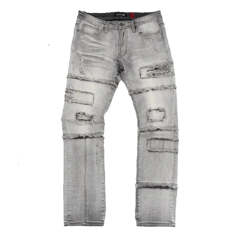 Printed Jeans for Pattern -M1912 Bergamo Fray Jeans - Gray