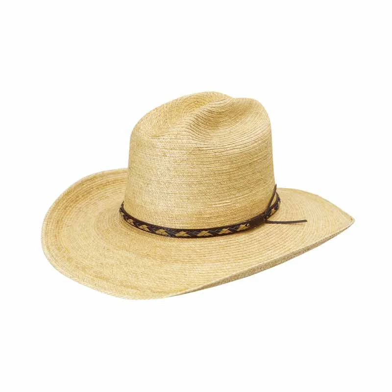 Denim snapback cap for casual cool edge -Cattleman Palm Leaf Hat - Oak/Brown