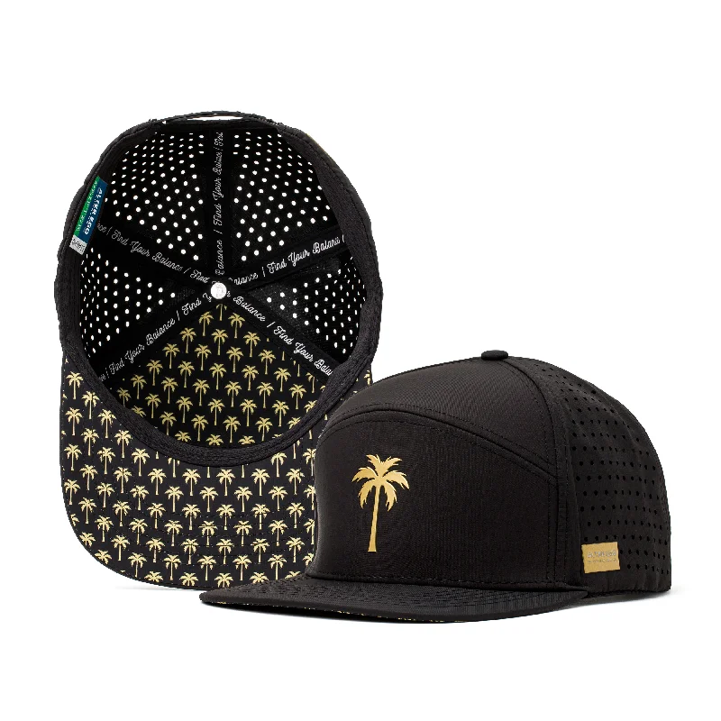 Minimalist cap with small stitched emblem -Drifter Splash Royal Palm Black